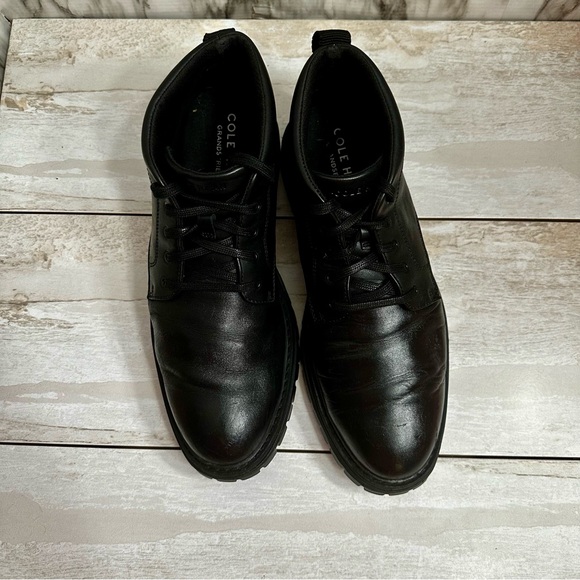 Cole Haan Mens Size 9 Black Leather Tahoe Featherfeel Ankle Lace Up Lug Boots - Picture 11 of 12